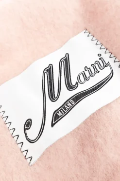 Marni PINK Wool scarf with logo