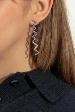 Marni SILVER Earrings with shimmering crystals
