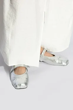 Marni SILVER Leather ballet flats