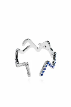 Marni SILVER Ring with shimmering crystals
