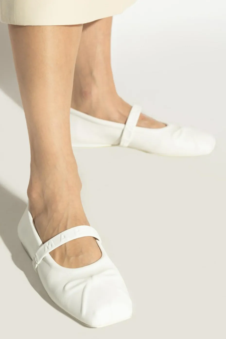Marni WHITE Leather ballet flats