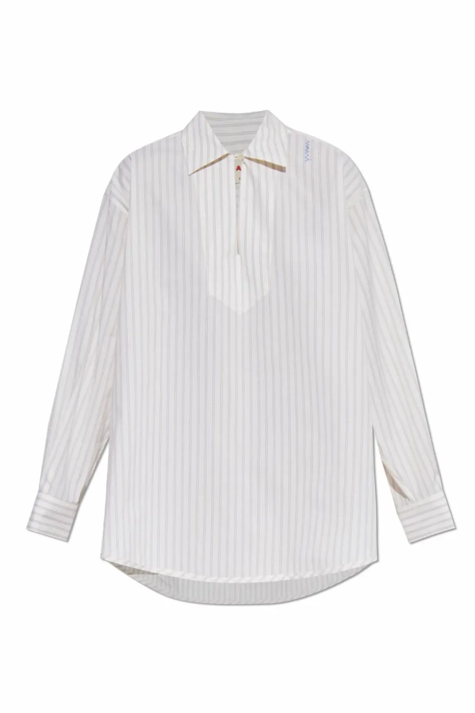 Marni WHITE Oversize top with striped pattern