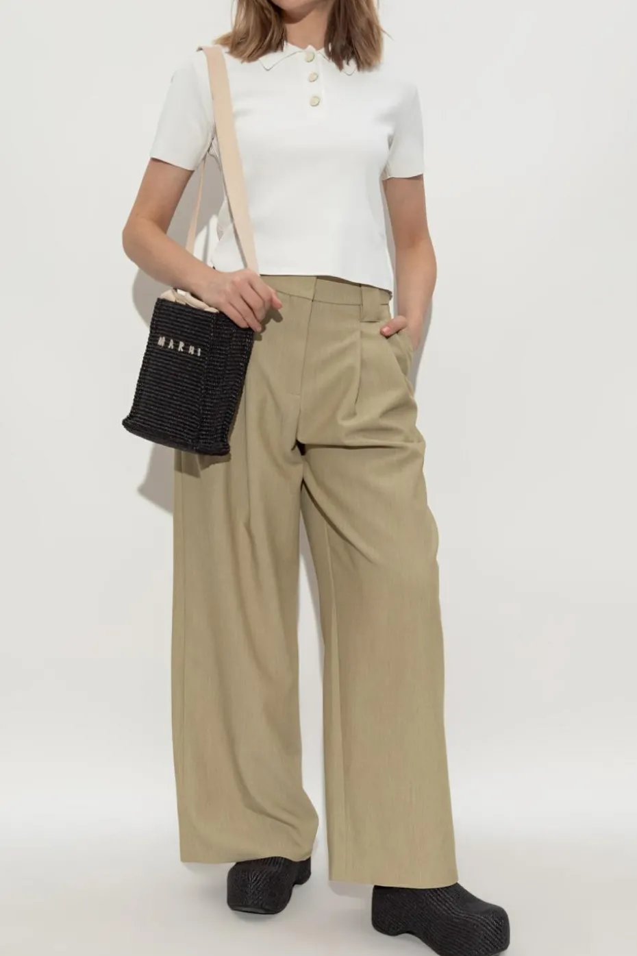 Marni WHITE Polo with logo