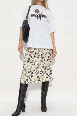 Marni WHITE T-shirt with logo