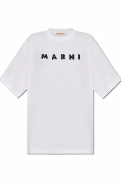 Marni WHITE T-shirt with printed logo
