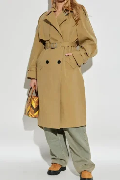 MCM beige Trench coat with epaulettes on the shoulders
