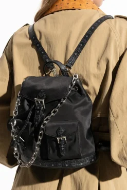 MCM BLACK Backpack with pockets