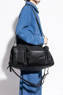 MCM BLACK Hand luggage bag with logo patch