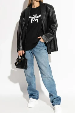 MCM BLACK Printed T-shirt