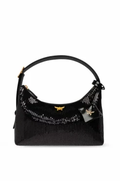 MCM BLACK Sequin shoulder bag