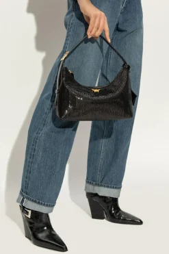 MCM BLACK Sequin shoulder bag