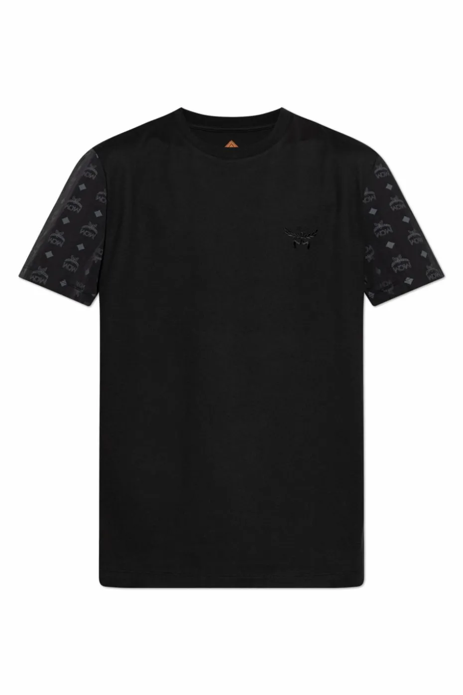 MCM BLACK T-shirt made from combined materials