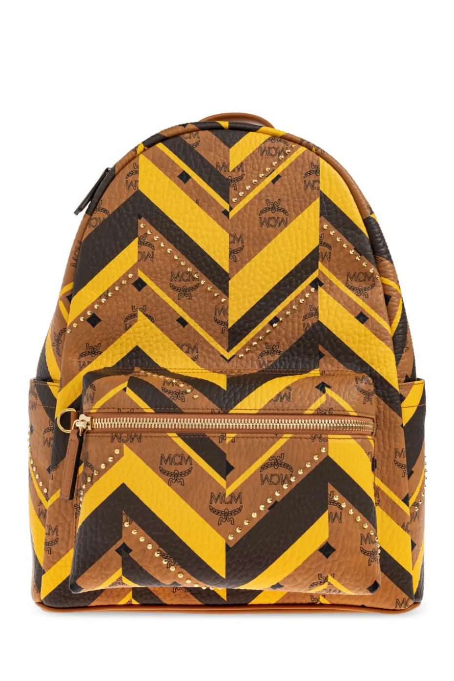 MCM BROWN Backpack with decorative studs