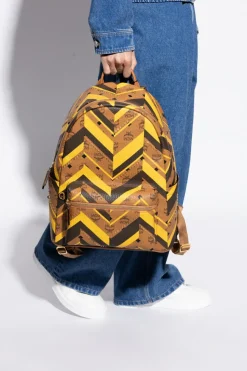 MCM BROWN Backpack with decorative studs