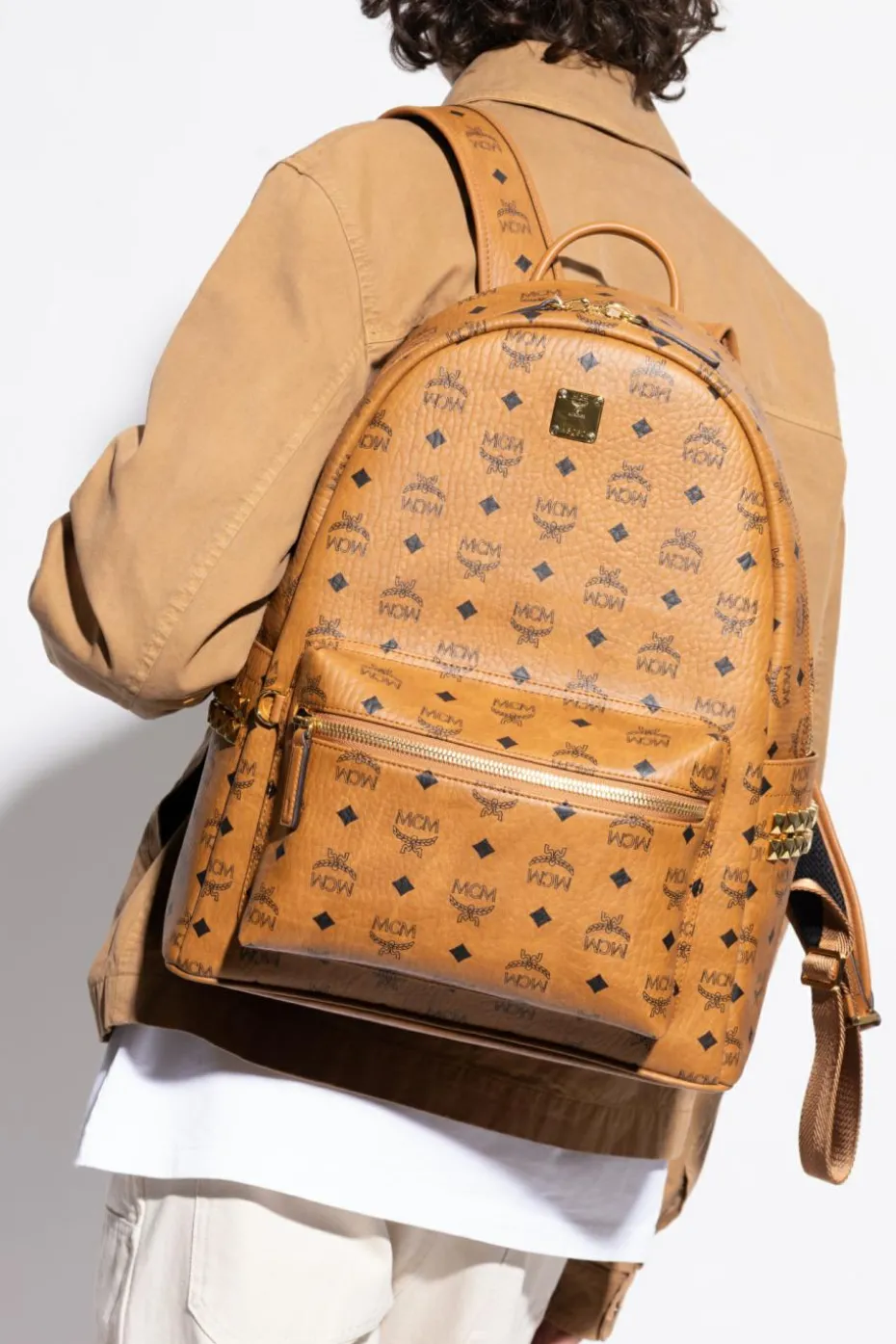 MCM BROWN Backpack with logo