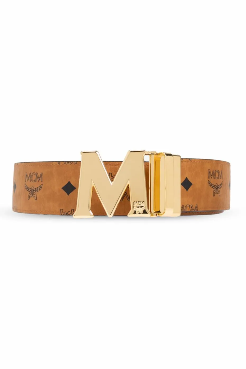 MCM BROWN Belt with logo