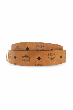 MCM BROWN Belt with logo