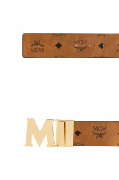 MCM BROWN Belt with logo