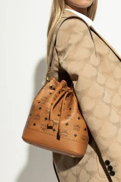 MCM BROWN Dessau bucket shoulder bag
