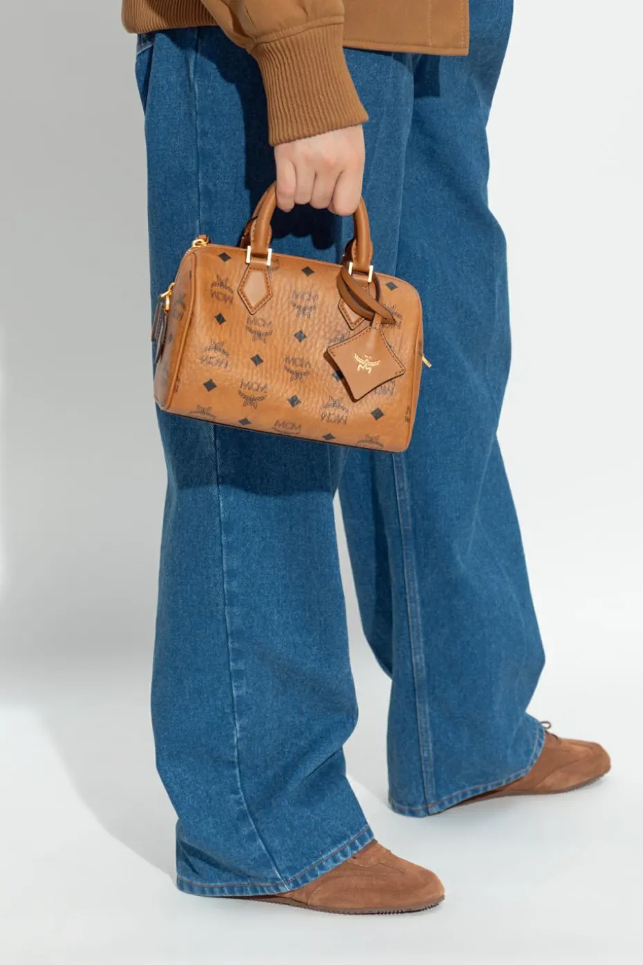 MCM BROWN Handbag `Ella Boston`