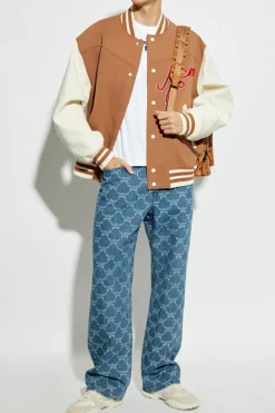 MCM BROWN Jacket in college style