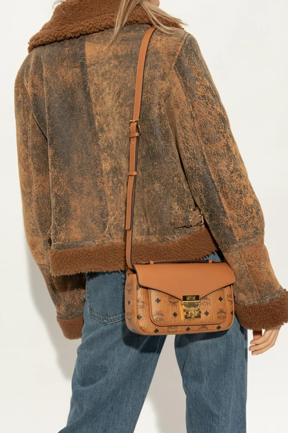 MCM BROWN Monogram shoulder bag