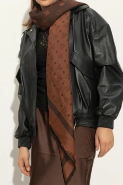 MCM BROWN Scarf with logo