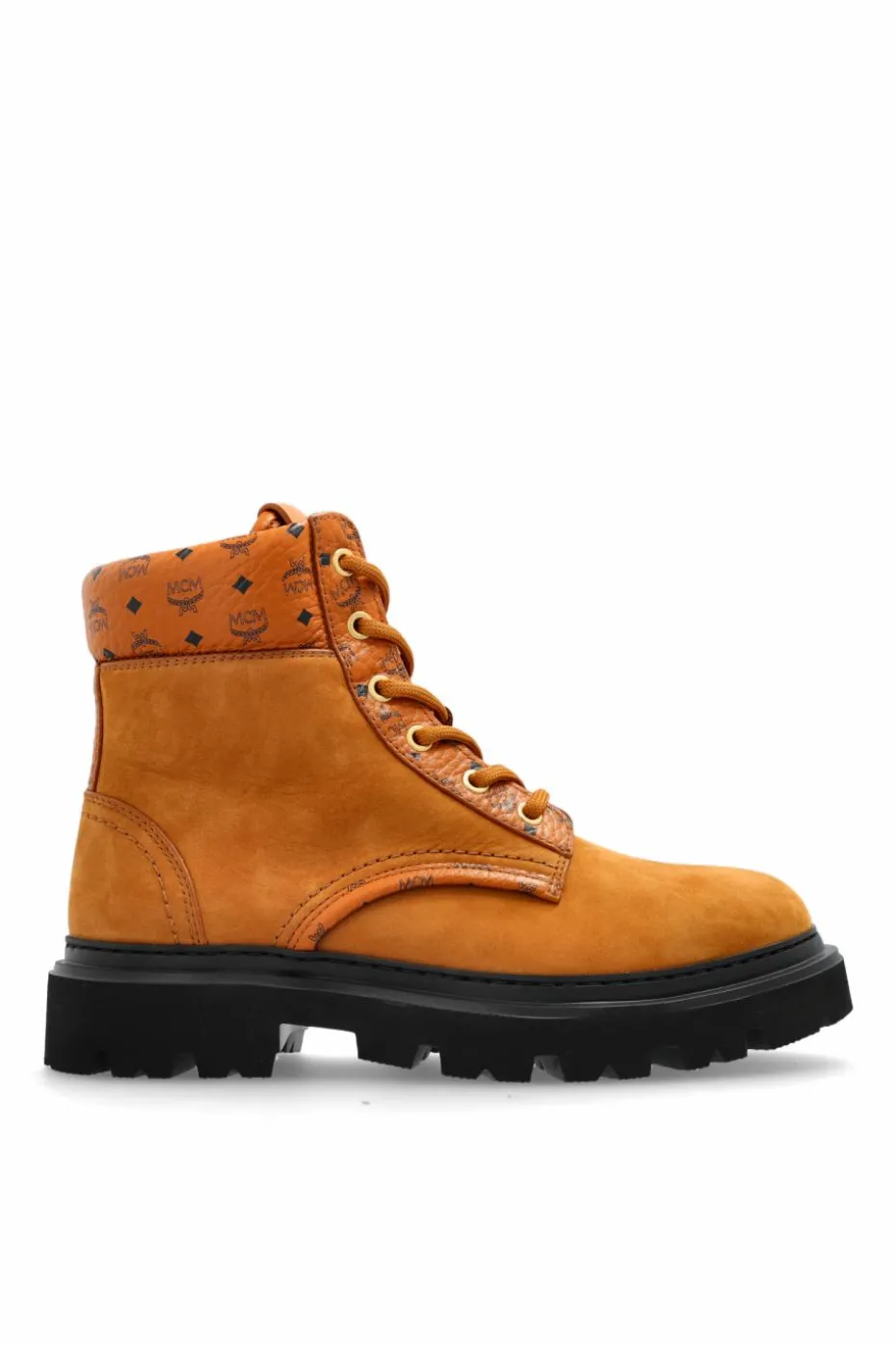 MCM BROWN Suede lace-up boots