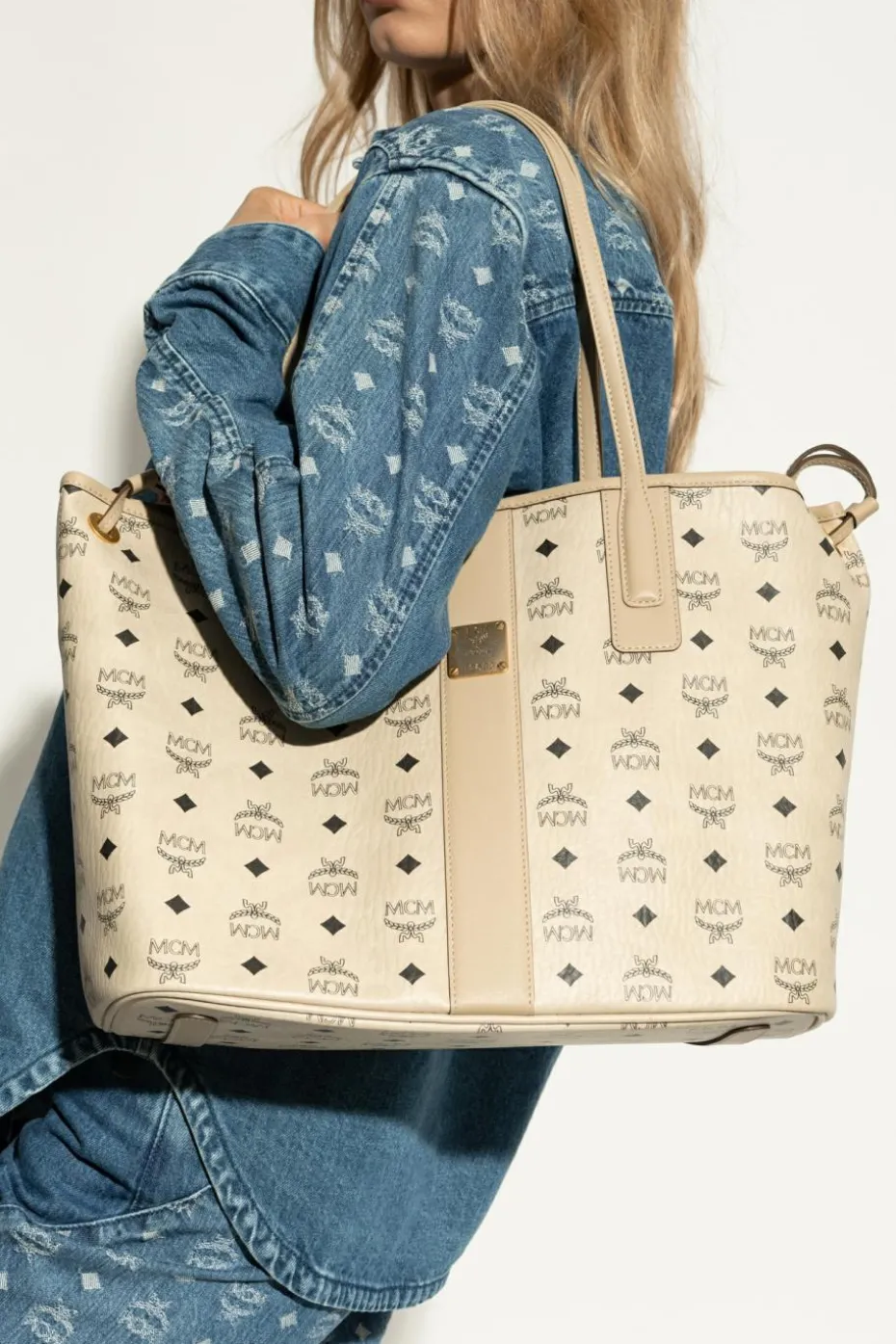 MCM cream Shopper-type bag