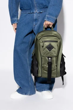 MCM GREEN Backpack with logo patch