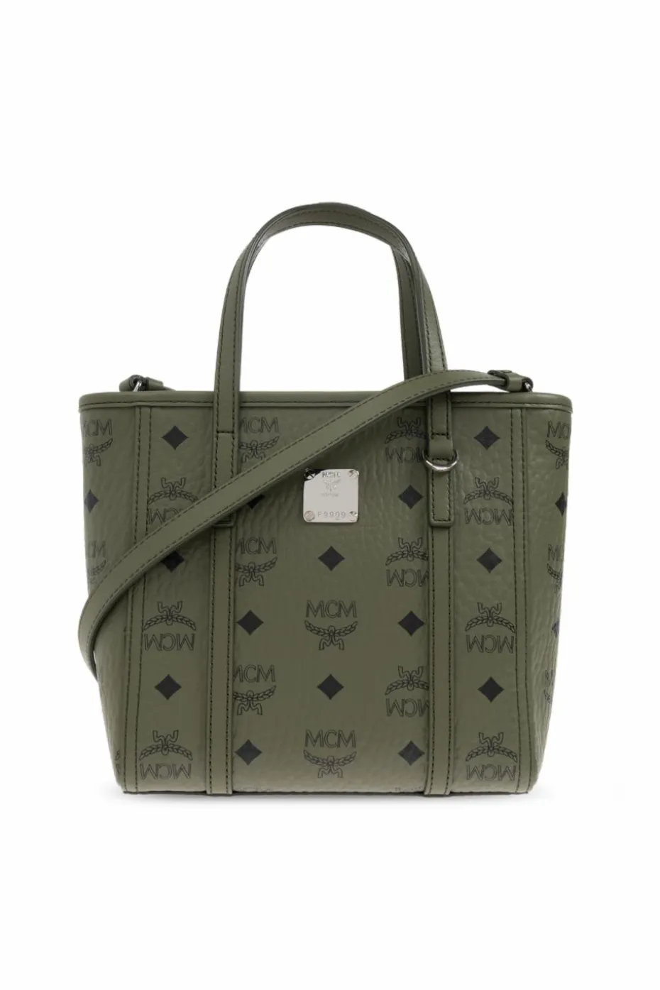 MCM GREEN Handbag with "Visetos" print