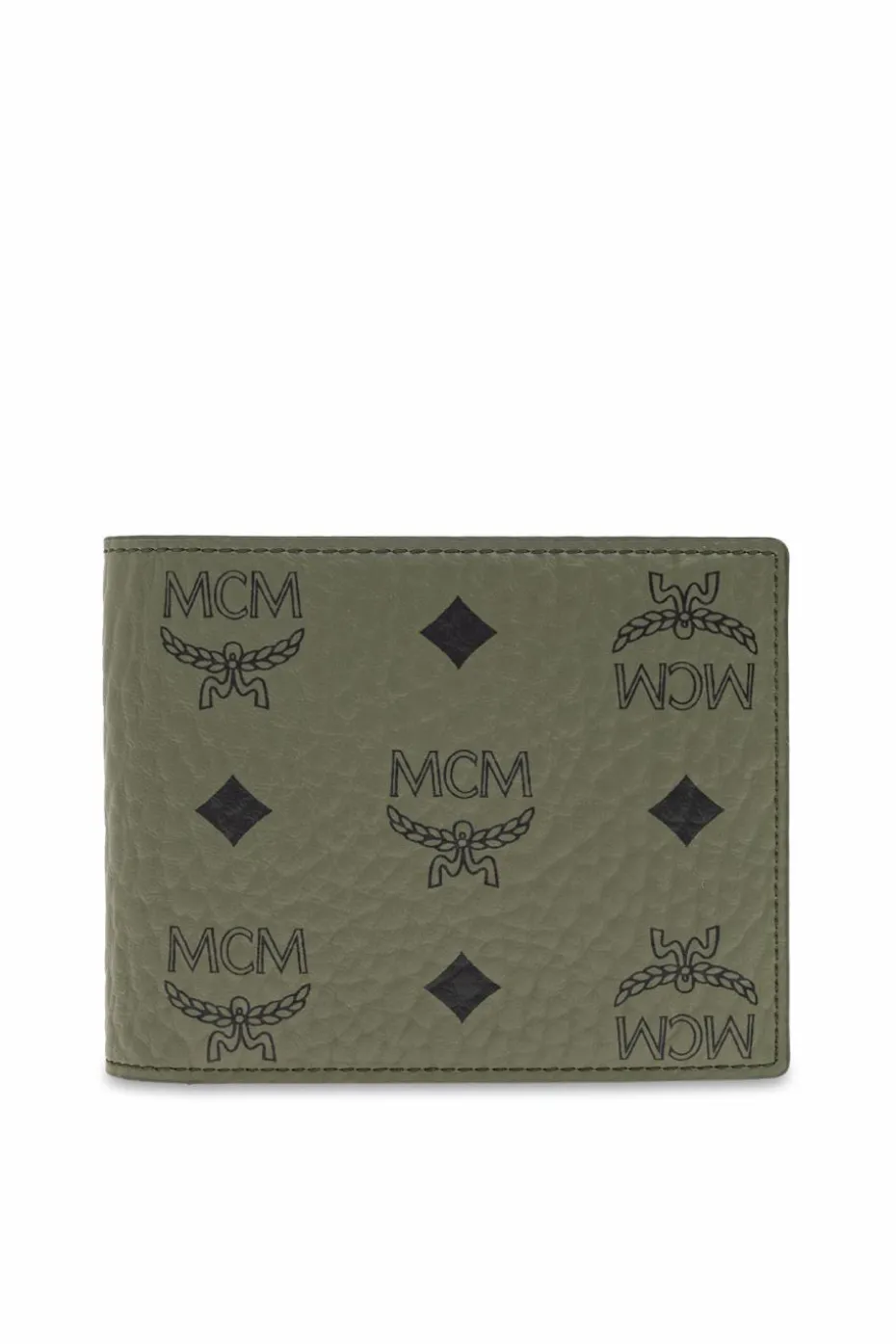 MCM GREEN Wallet with "Visetos" print
