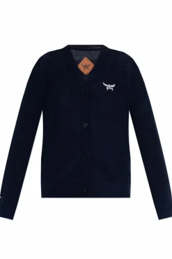 MCM NAVY BLUE Cardigan with embroidered logo