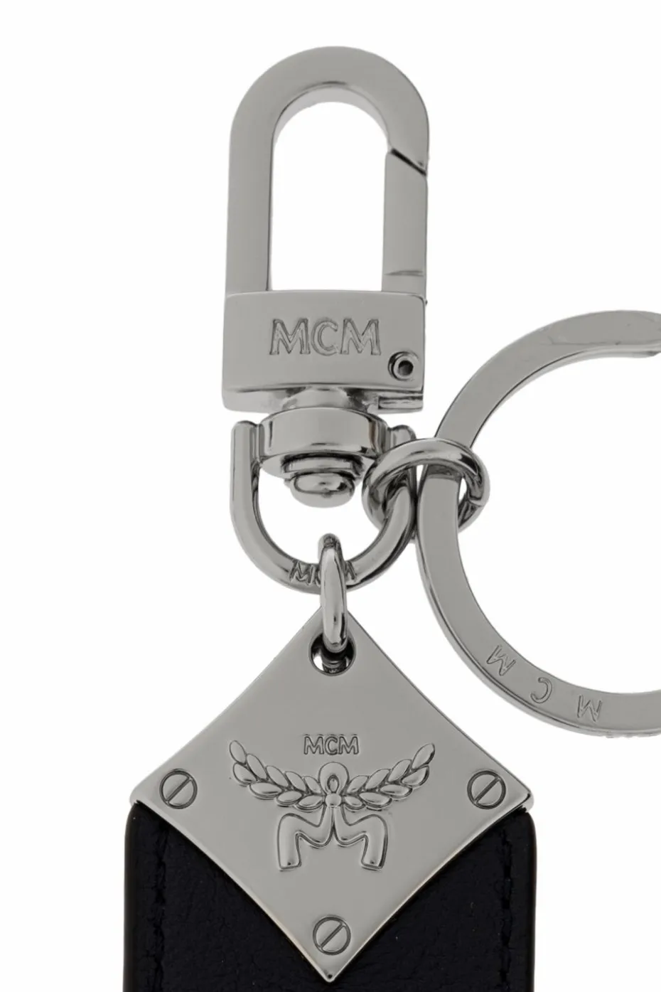 MCM NAVY BLUE Leather keychain