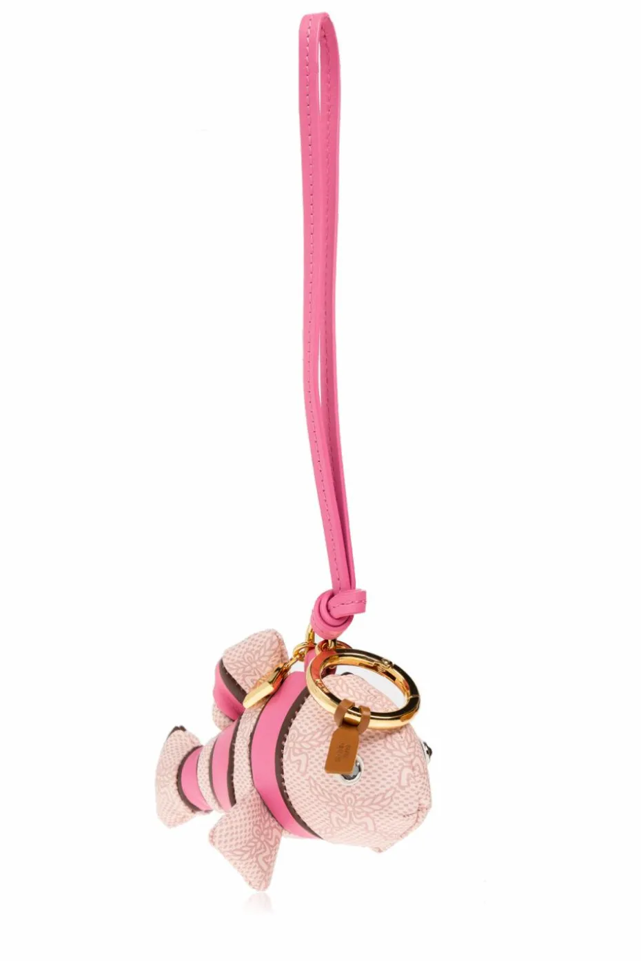 MCM PINK Keychain with fish-shaped charm