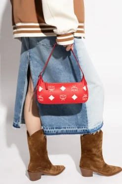 MCM RED Shoulder bag Aren Small