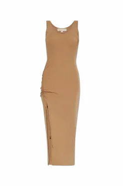 Michael Michael Kors beige Ribbed Sleeveless Dress
