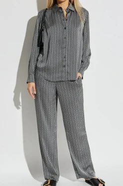 Michael Michael Kors BLACK Loose-fit monogram trousers