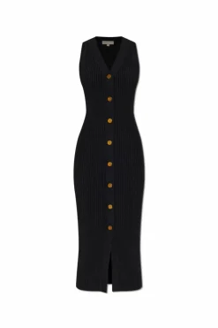 Michael Michael Kors BLACK Ribbed bodycon dress