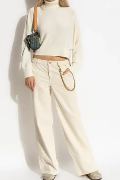 Michael Michael Kors cream Loose-fitting wool turtleneck sweater