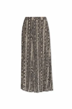 Michael Michael Kors GREY Pleated skirt with animal print