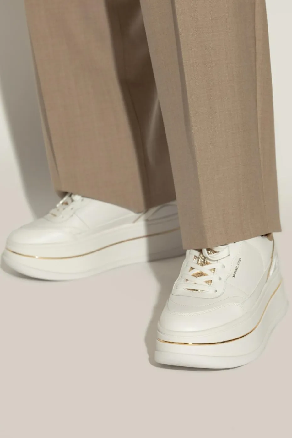 Michael Michael Kors WHITE "Hayes" platform sports shoes