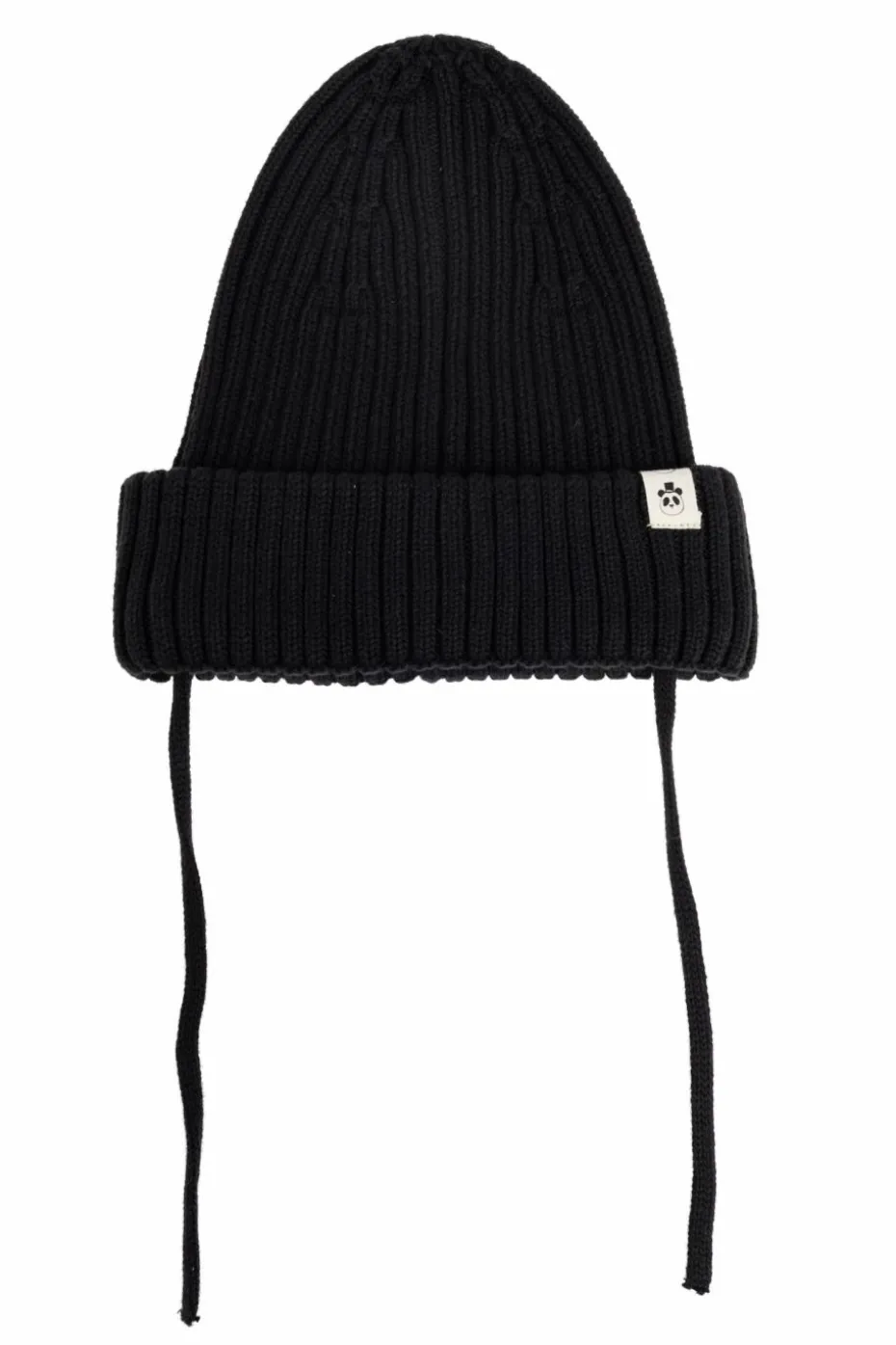 Mini Rodini BLACK Ribbed Hat