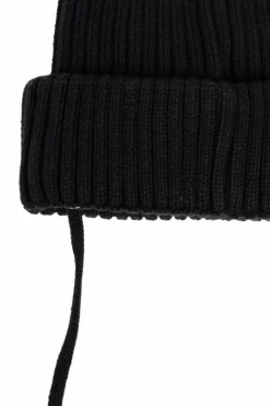 Mini Rodini BLACK Ribbed Hat