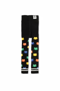 Mini Rodini BLACK Tights with cat motif