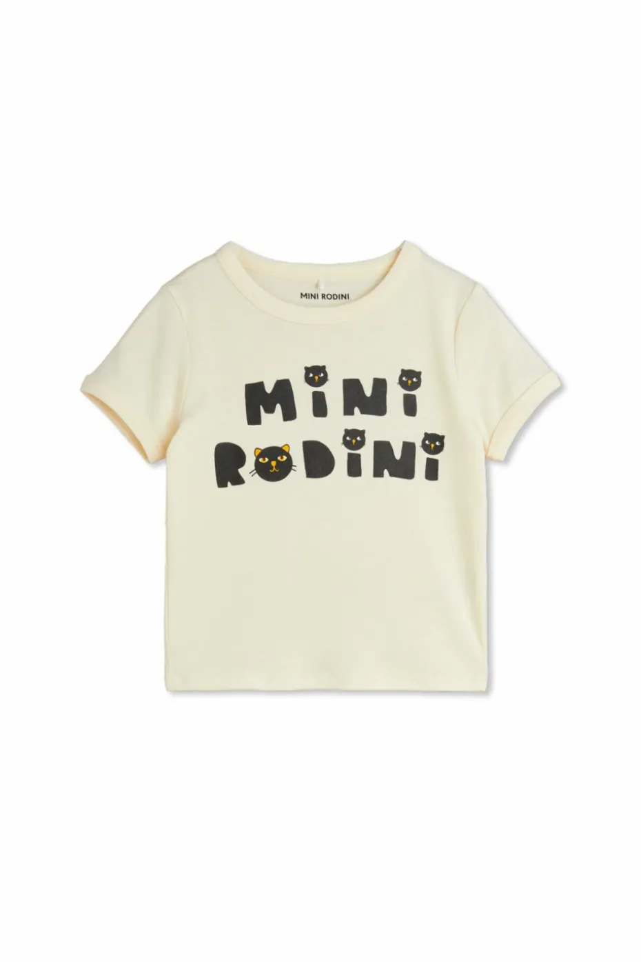 Mini Rodini cream T-shirt with printed logo