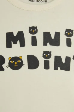Mini Rodini cream T-shirt with printed logo