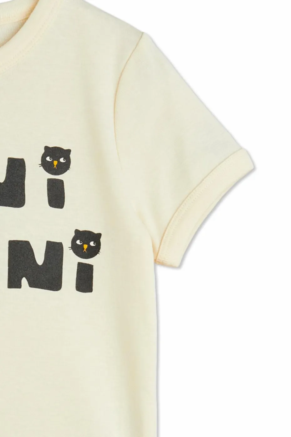 Mini Rodini cream T-shirt with printed logo
