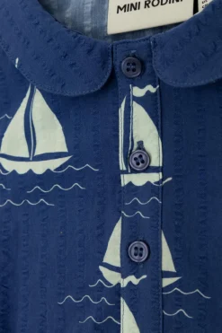 Mini Rodini NAVY BLUE Baby onesie with print
