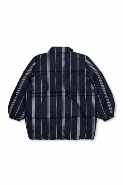 Mini Rodini NAVY BLUE Striped puffer jacket
